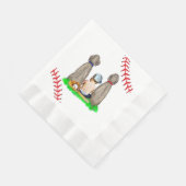 野球をテーマにした男の子の赤ちゃんシャワー 縁ありランチョンナプキン (角)