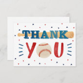 野球をテーマにした誕生日サンキューカード サンキューカード (正面/裏面)