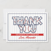 野球をテーマにした誕生日サンキューカード サンキューカード (正面)