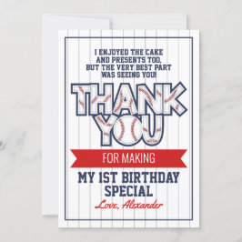 野球をテーマにした誕生日サンキューカード サンキューカード