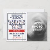 野球をテーマにした誕生日サンキューカード(写真あり) サンキューカード (正面)