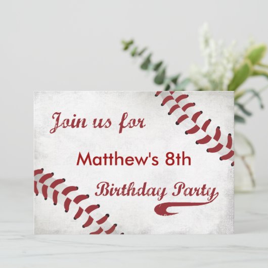 野球をテーマにした誕生日パーティーの招待状 招待状 (スタンド正面)