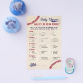 野球をテーマにした赤ちゃんシャワーあなたの財布の中身 チラシ (シングル)