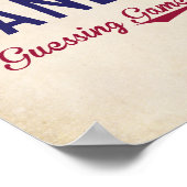 野球をテーマにした赤ちゃんシャワーいくつサインを推測 ポスター (角)