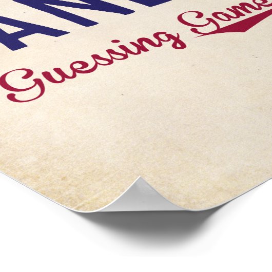 野球をテーマにした赤ちゃんシャワーいくつサインを推測 ポスター (角)