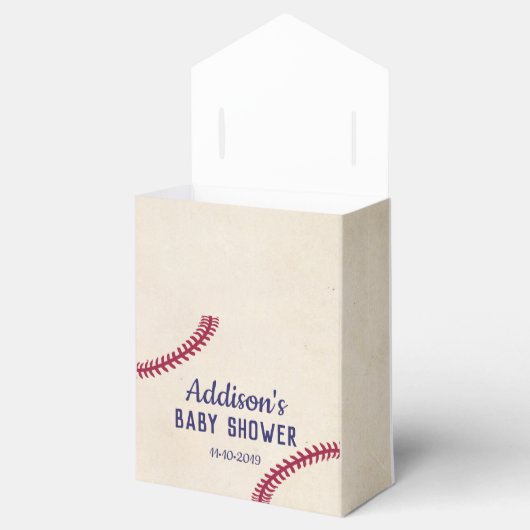野球をテーマにした赤ちゃんシャワーのお気に入りボックスリボン フェイバーボックス (オープン)