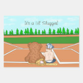 野球をテーマにした赤ちゃんシャワーまたは最初の誕生日 ラッピングペーパーシート (正面)