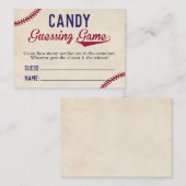 野球をテーマにした赤ちゃんシャワーキャンディ推測ゲーム 名刺 (正面/裏面)