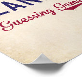 野球をテーマにした赤ちゃんシャワーピーナッツ推測ゲームサイン ポスター (角)