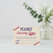 野球をテーマにした赤ちゃんシャワーピーナッツ推理ゲーム 名刺 (スタンド正面)