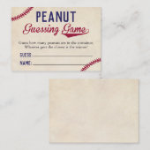 野球をテーマにした赤ちゃんシャワーピーナッツ推理ゲーム 名刺 (正面/裏面)