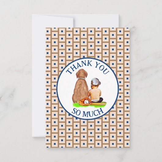 野球をテーマにした赤ちゃんシャワー サンキューカード (正面)