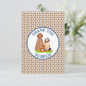 野球をテーマにした赤ちゃんシャワー サンキューカード (スタンド正面)