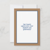 野球をテーマにした赤ちゃんシャワー サンキューカード (裏面)