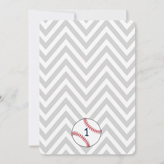 野球をテーマにした1回目の誕生日パーティの招待状 招待状 (裏面)