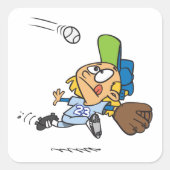 野球を取ること スクエアシール (正面)