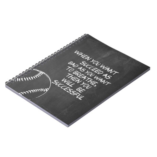 野球を成功させたいやる気を起こさせる ノートブック (左側)