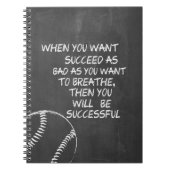 野球を成功させたいやる気を起こさせる ノートブック (正面)
