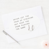 野球を打ち負かす恐感動的モダンれ 楕円形シール (封筒)