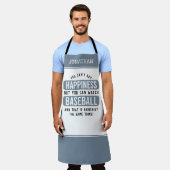 野球を見るのは幸福おもしろい野球 エプロン (着用した状態)