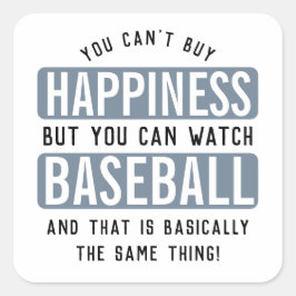 野球を見るのは幸福おもしろい野球 スクエアシール
