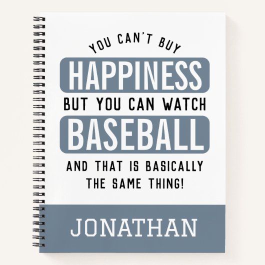 野球を見るのは幸福おもしろい野球 ノートブック (正面)