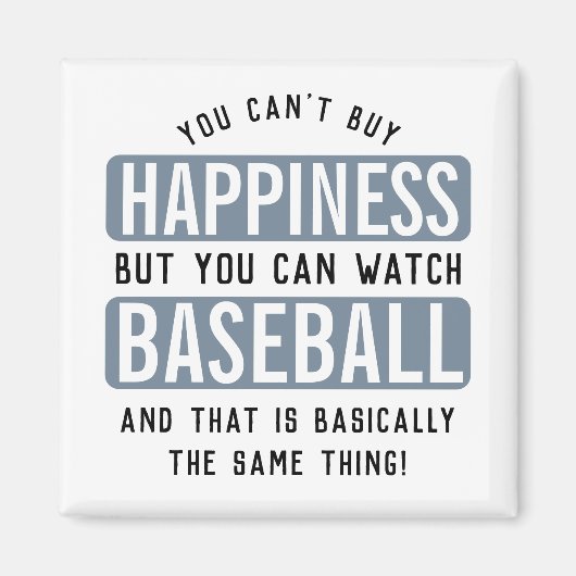 野球を見るのは幸福おもしろい野球 マグネット (正面)