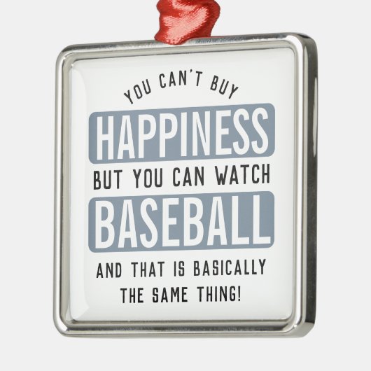 野球を見るのは幸福おもしろい野球 メタルオーナメント (左)