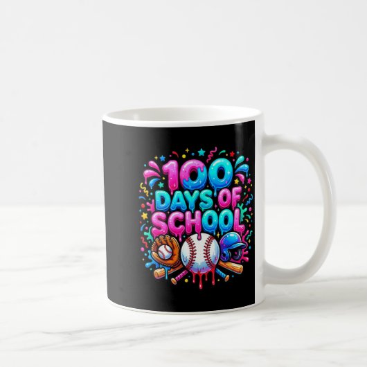 野球アイスクリームしたたり 100日目の学校 生徒 コーヒーマグカップ (右)