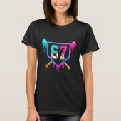 野球アイスクリームしたたる67シックスセブンミームナンバー6 Tシャツ (正面)