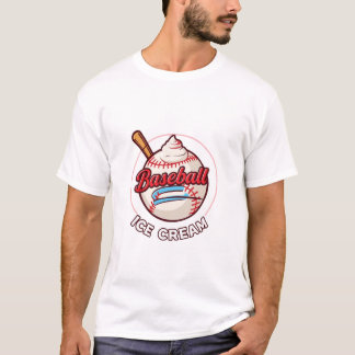 野球アイスクリームスポーツ愛好家アイスクリーム Tシャツ