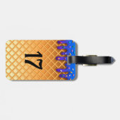 野球アイスクリームドリップパーソナライズされたバッグラベル ラゲッジタグ (裏面横)