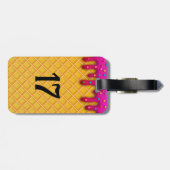 野球アイスクリームドリップパーソナライズされたバッグラベル ラゲッジタグ (裏面横)