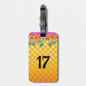 野球アイスクリームドリップパーソナライズされたバッグラベル ラゲッジタグ (裏面縦)