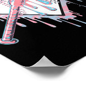 野球アイスクリームドリップベースボールホームプレートDr. ポスター (角)