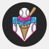 野球アイスクリームドリップベースボールホームプレートDr. ラウンドシール (正面)