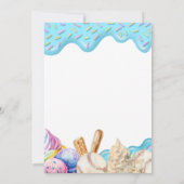 野球アイスクリームドリップ10代の若者バースデーパーティー 招待状 (裏面)