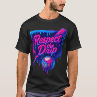 野球アイスクリームドリップ 滴を敬え Tシャツ