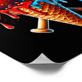 野球アイスクリーム野球キッズメンズ ポスター (角)