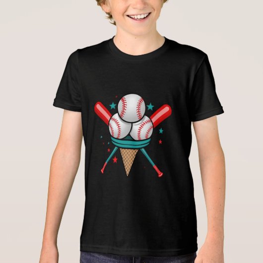野球アイスクリーム トライブレンドTシャツ (正面)