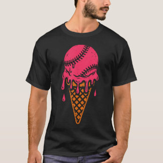 野球アイスクリーム - ヴィンテージベースボールラバー Tシャツ