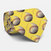 野球アポップ・アートのートイエロー ネクタイ (ロール)