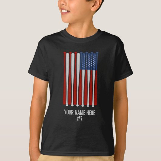 野球アメリカパーソナライズされたTシャツ Tシャツ (正面)