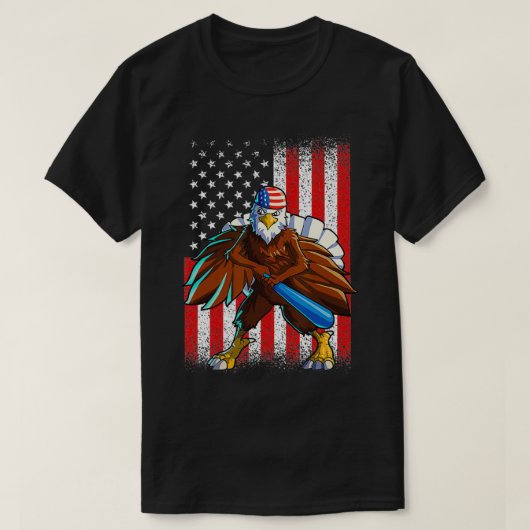 野球アメリカン・イーグル7月4日メンズ・ボーイズUsa Tシャツ (デザイン正面)