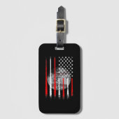 野球アメリカ国旗のヴィンテージ ラゲッジタグ (正面縦)