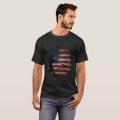 野球アメリカ国旗7月4日 Tシャツ (正面フル)