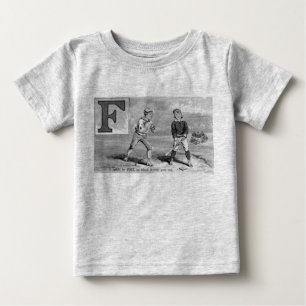 野球イニシャルFスポーツ意味ファウルヴィンテージ ベビーTシャツ