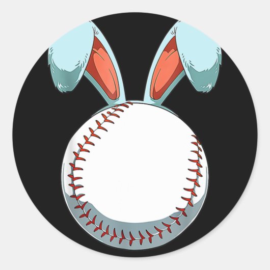 野球イースターバニーイヤーイースターエッグ狩りバス ラウンドシール (正面)