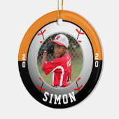 野球オレンジブラックチームカラー セラミックオーナメント (左)