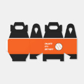 野球オレンジ&ブラックの誕生日パーティーのお気に入りボックス フェイバーボックス (折り畳みなし)